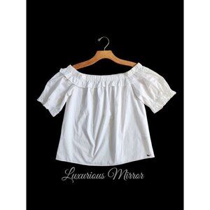 Vineyard Vines Target Collaboration Women's Off The Shoulder White Blouse Sz S